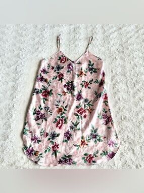 Vintage Intimate Affair Slip Dress Womens Medium Pink Silky Floral Coquette Vtg
